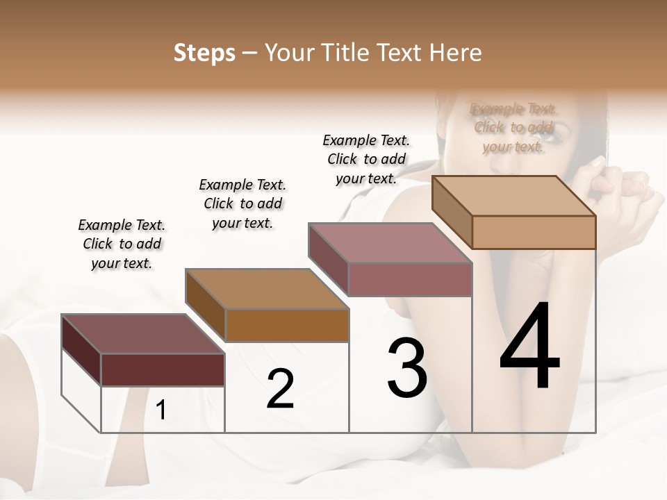 Portrait Of Fresh And Beautiful Brunette Woman On Bed PowerPoint Template