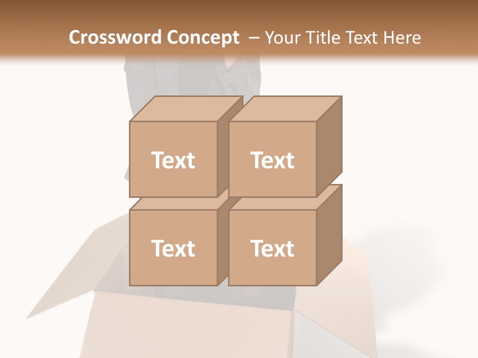 A Business Woman Thinking Outside The Box PowerPoint Template