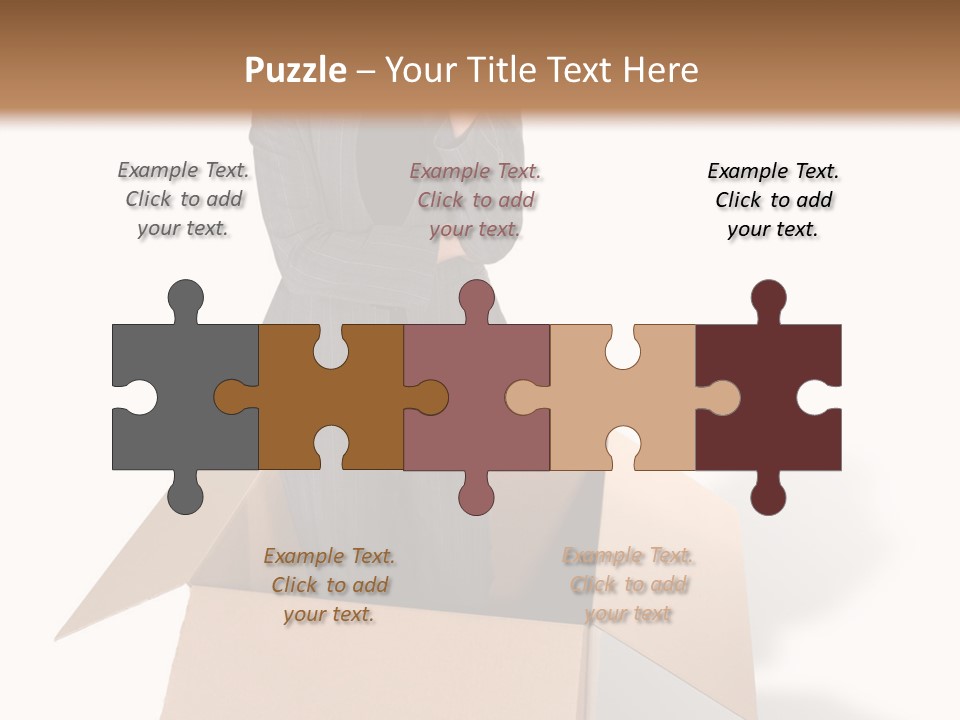 A Business Woman Thinking Outside The Box PowerPoint Template