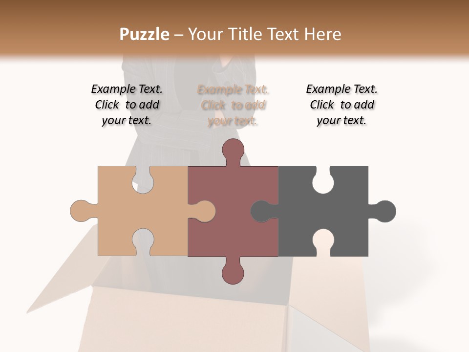 A Business Woman Thinking Outside The Box PowerPoint Template