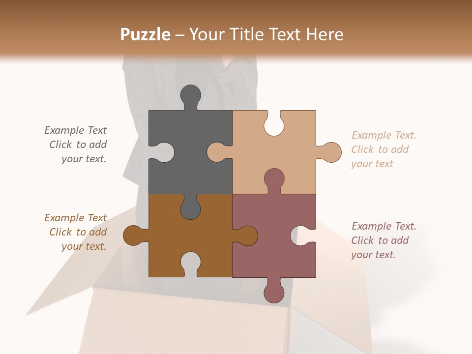 A Business Woman Thinking Outside The Box PowerPoint Template