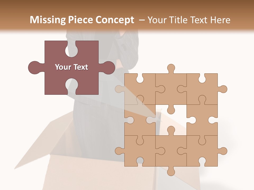 A Business Woman Thinking Outside The Box PowerPoint Template