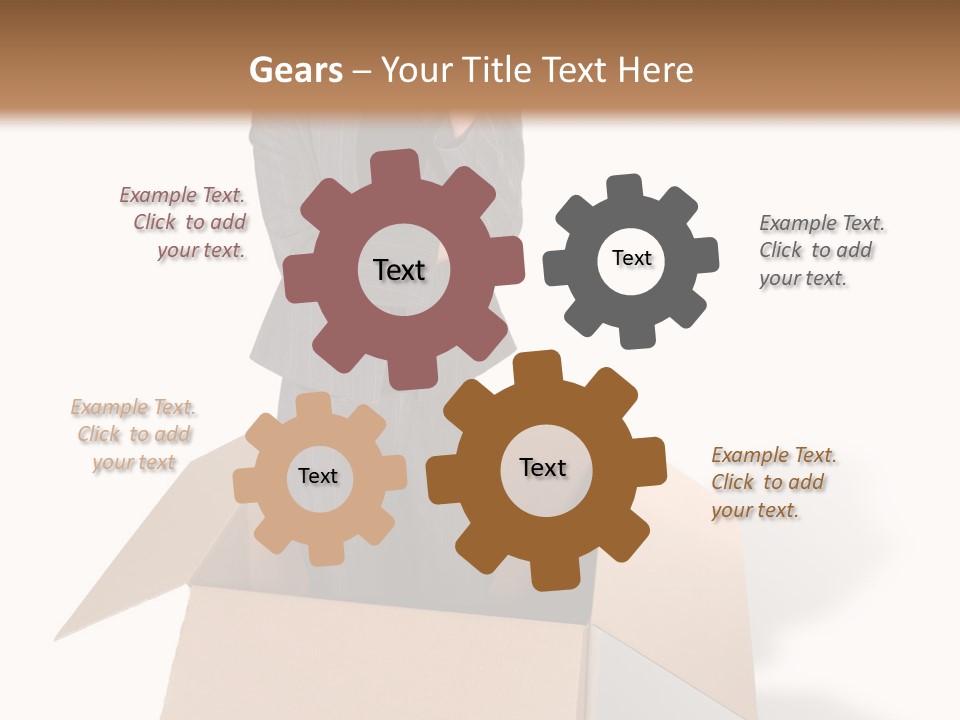 A Business Woman Thinking Outside The Box PowerPoint Template