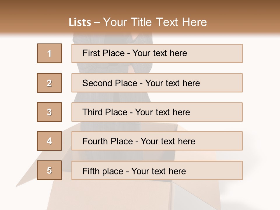 A Business Woman Thinking Outside The Box PowerPoint Template