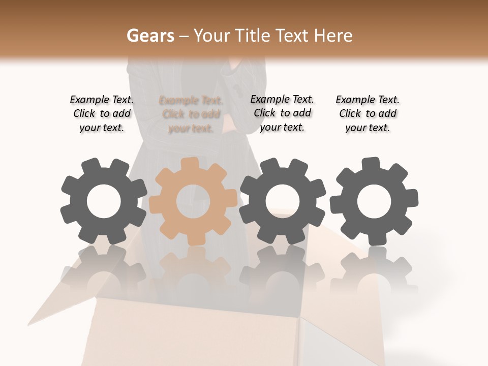 A Business Woman Thinking Outside The Box PowerPoint Template