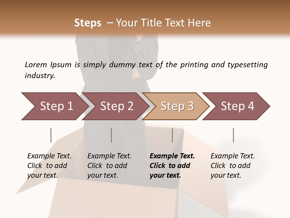 A Business Woman Thinking Outside The Box PowerPoint Template