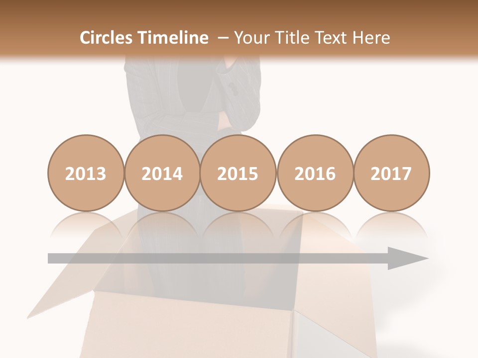 A Business Woman Thinking Outside The Box PowerPoint Template