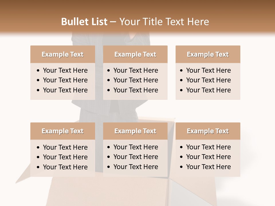 A Business Woman Thinking Outside The Box PowerPoint Template