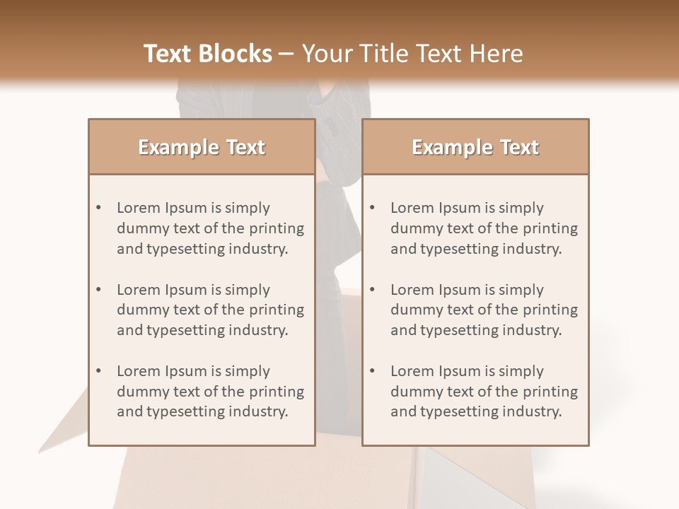 A Business Woman Thinking Outside The Box PowerPoint Template