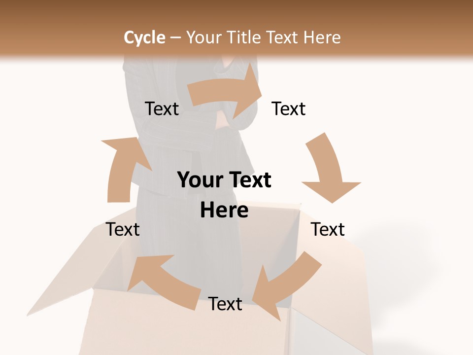 A Business Woman Thinking Outside The Box PowerPoint Template