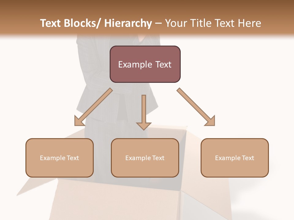 A Business Woman Thinking Outside The Box PowerPoint Template