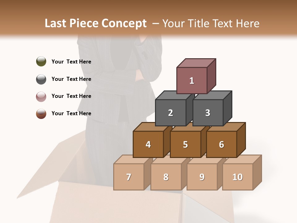 A Business Woman Thinking Outside The Box PowerPoint Template