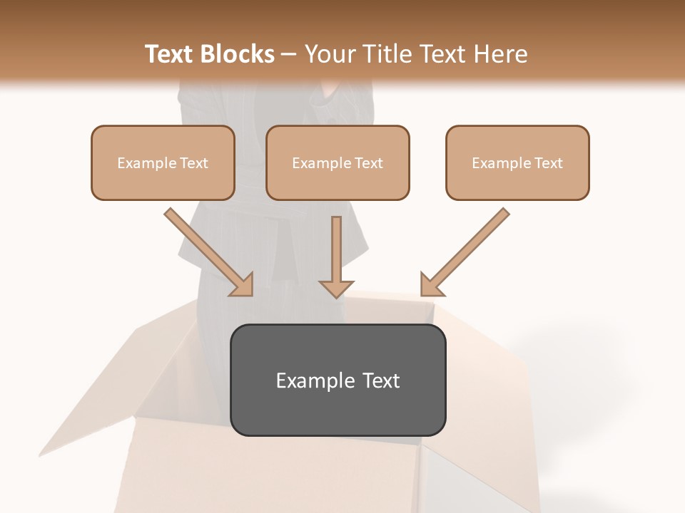 A Business Woman Thinking Outside The Box PowerPoint Template