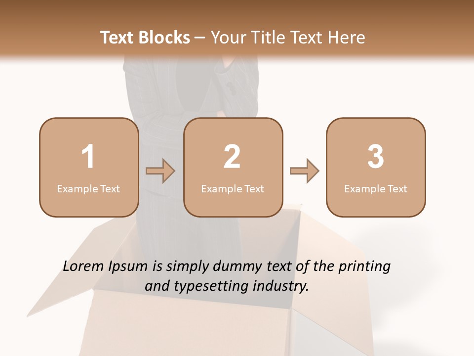 A Business Woman Thinking Outside The Box PowerPoint Template