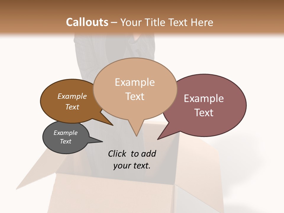 A Business Woman Thinking Outside The Box PowerPoint Template