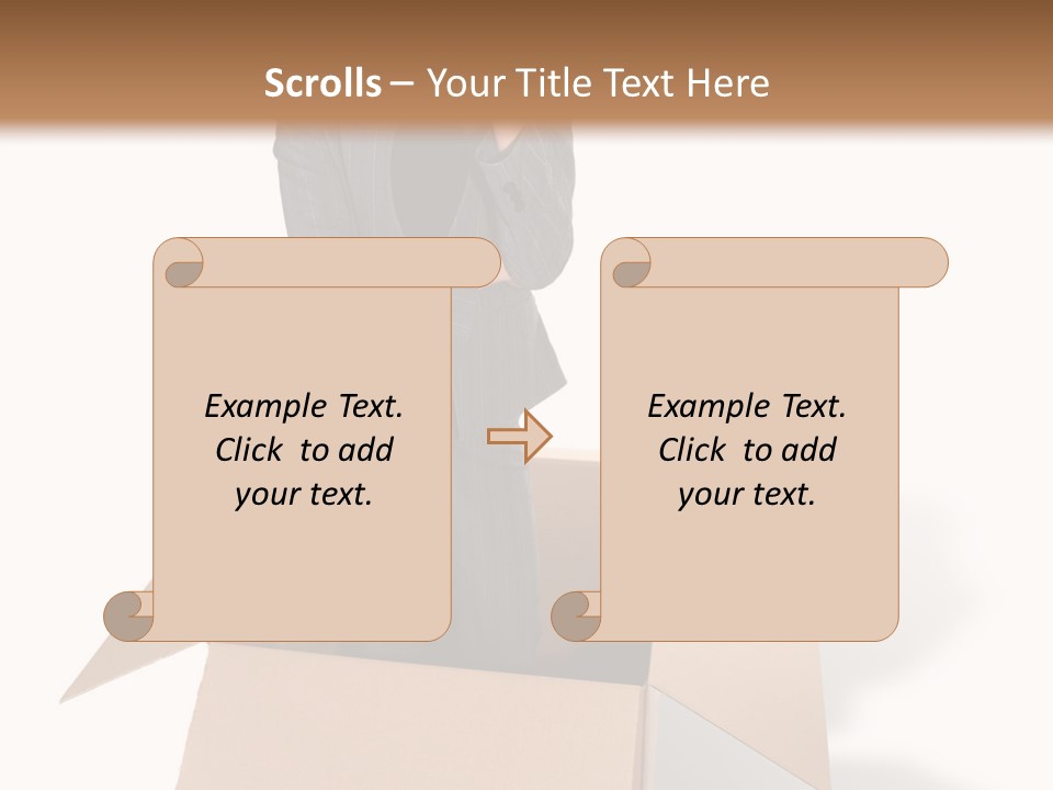 A Business Woman Thinking Outside The Box PowerPoint Template