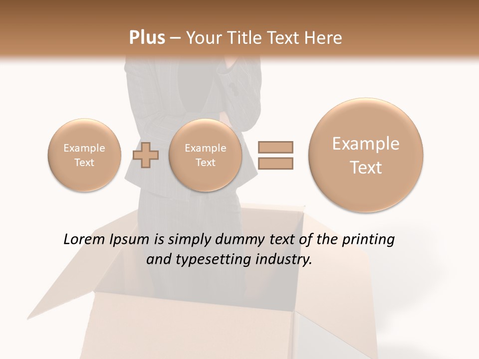 A Business Woman Thinking Outside The Box PowerPoint Template