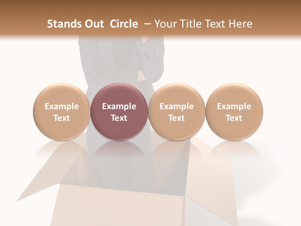 A Business Woman Thinking Outside The Box PowerPoint Template