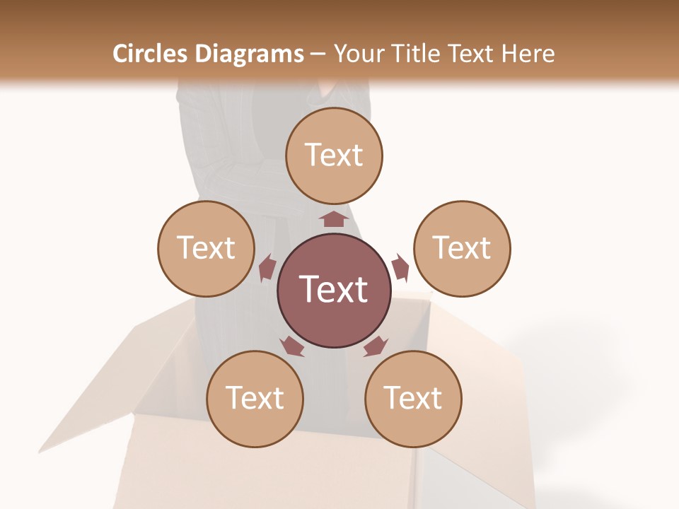 A Business Woman Thinking Outside The Box PowerPoint Template