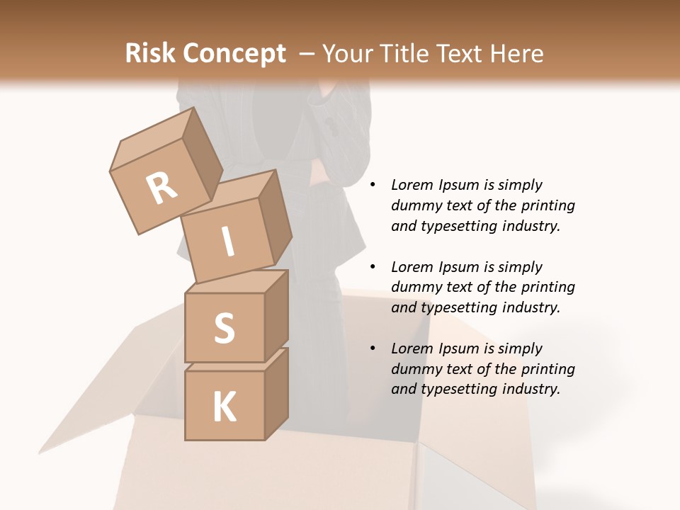 A Business Woman Thinking Outside The Box PowerPoint Template