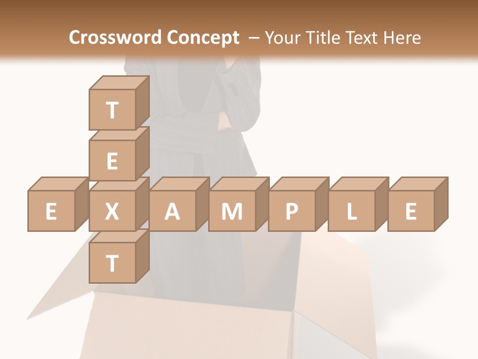 A Business Woman Thinking Outside The Box PowerPoint Template