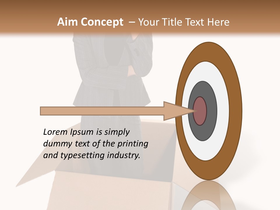 A Business Woman Thinking Outside The Box PowerPoint Template