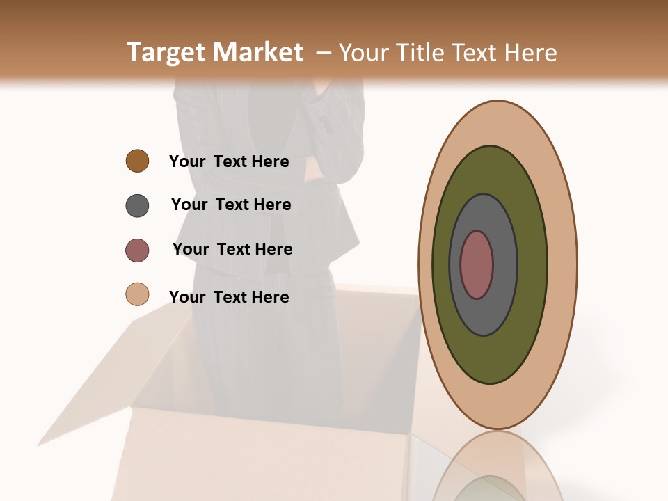 A Business Woman Thinking Outside The Box PowerPoint Template