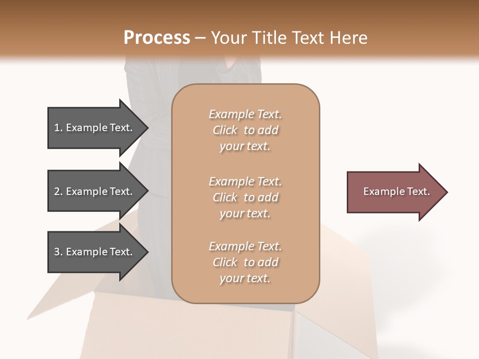 A Business Woman Thinking Outside The Box PowerPoint Template