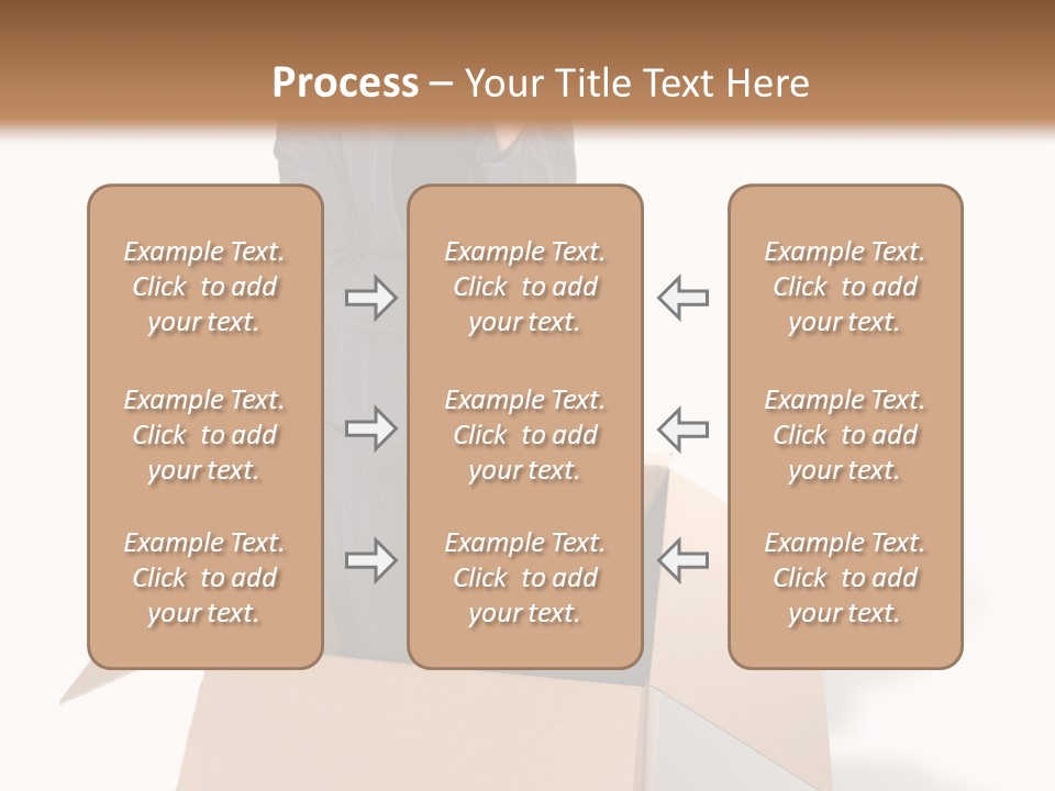 A Business Woman Thinking Outside The Box PowerPoint Template