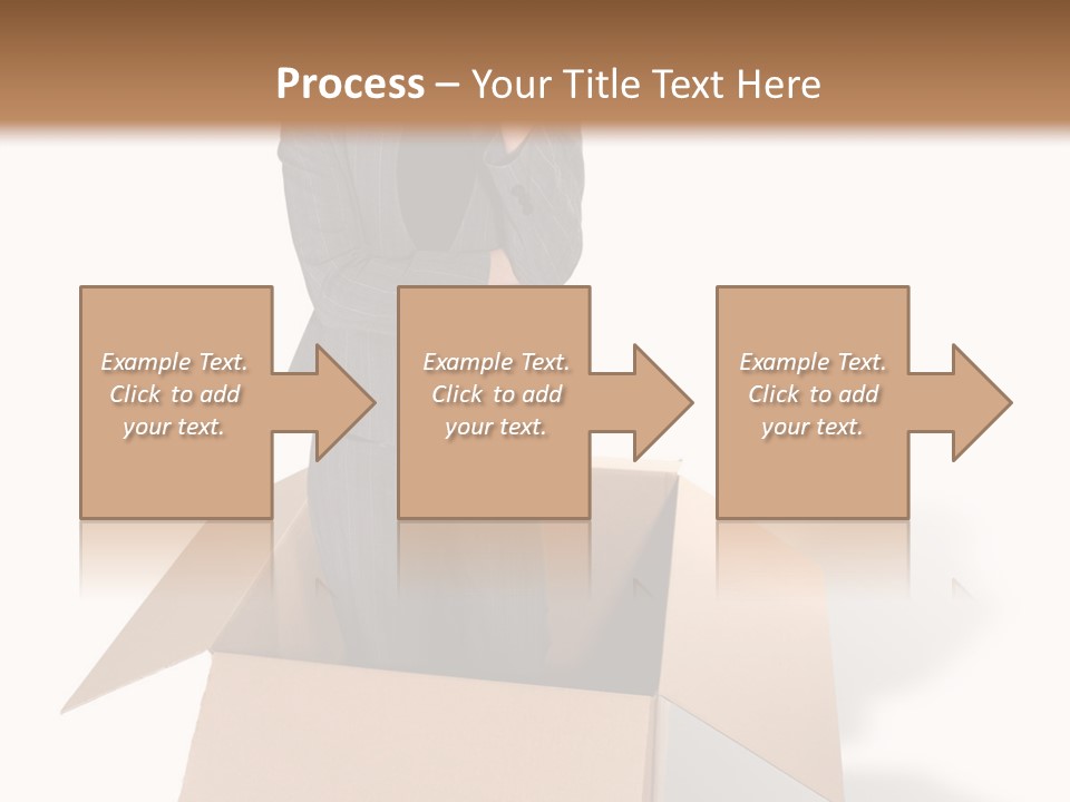 A Business Woman Thinking Outside The Box PowerPoint Template