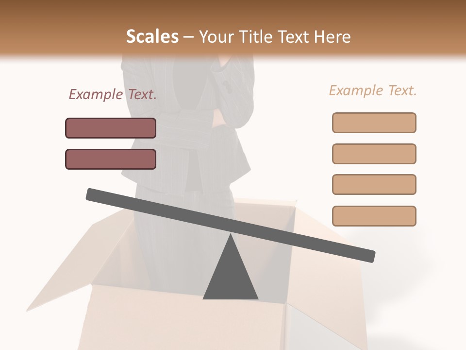 A Business Woman Thinking Outside The Box PowerPoint Template