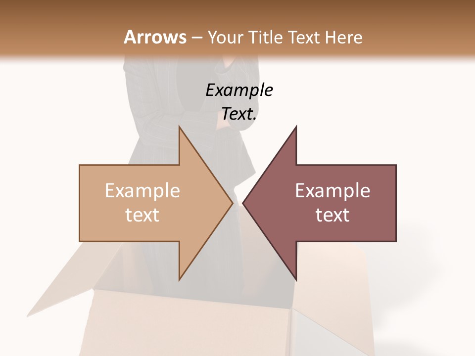 A Business Woman Thinking Outside The Box PowerPoint Template