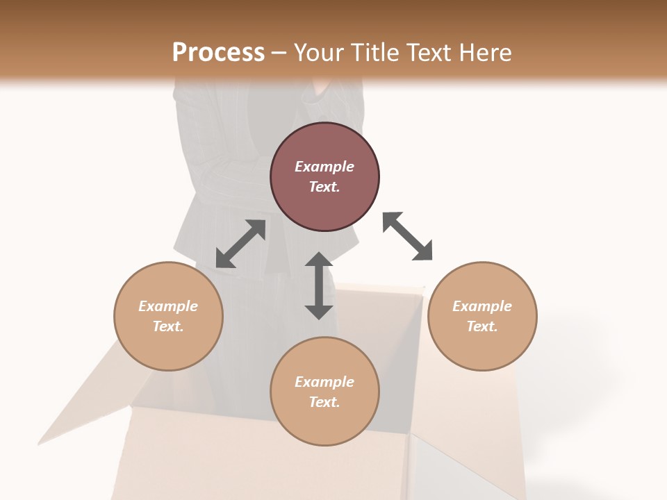 A Business Woman Thinking Outside The Box PowerPoint Template