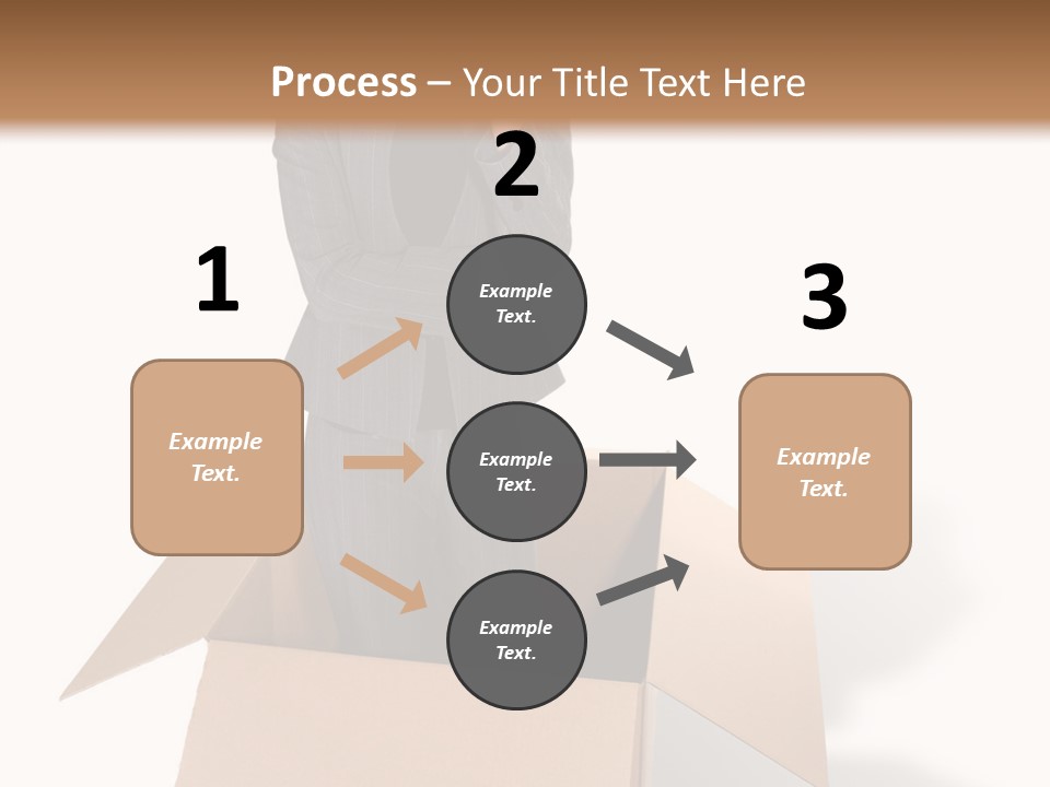 A Business Woman Thinking Outside The Box PowerPoint Template