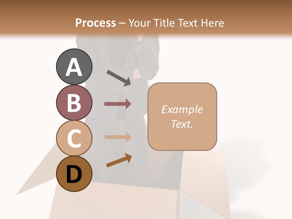 A Business Woman Thinking Outside The Box PowerPoint Template