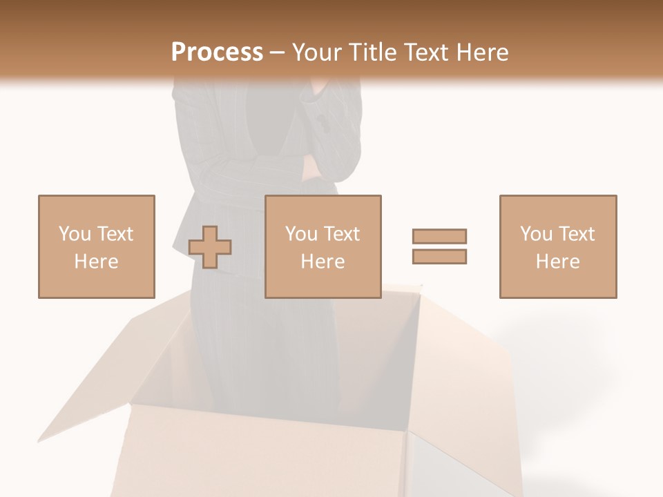 A Business Woman Thinking Outside The Box PowerPoint Template