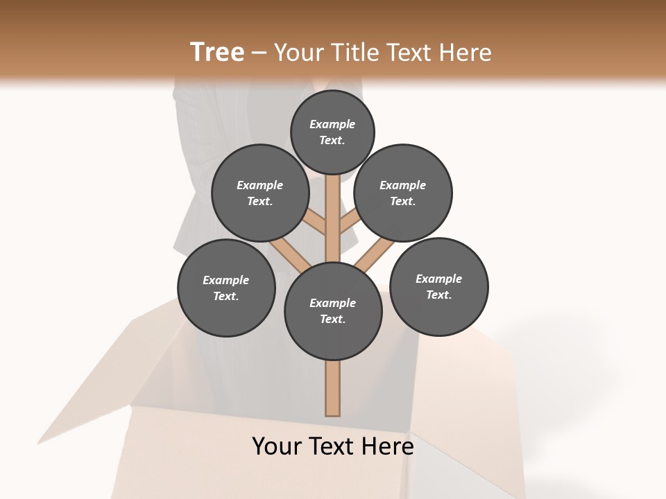 A Business Woman Thinking Outside The Box PowerPoint Template