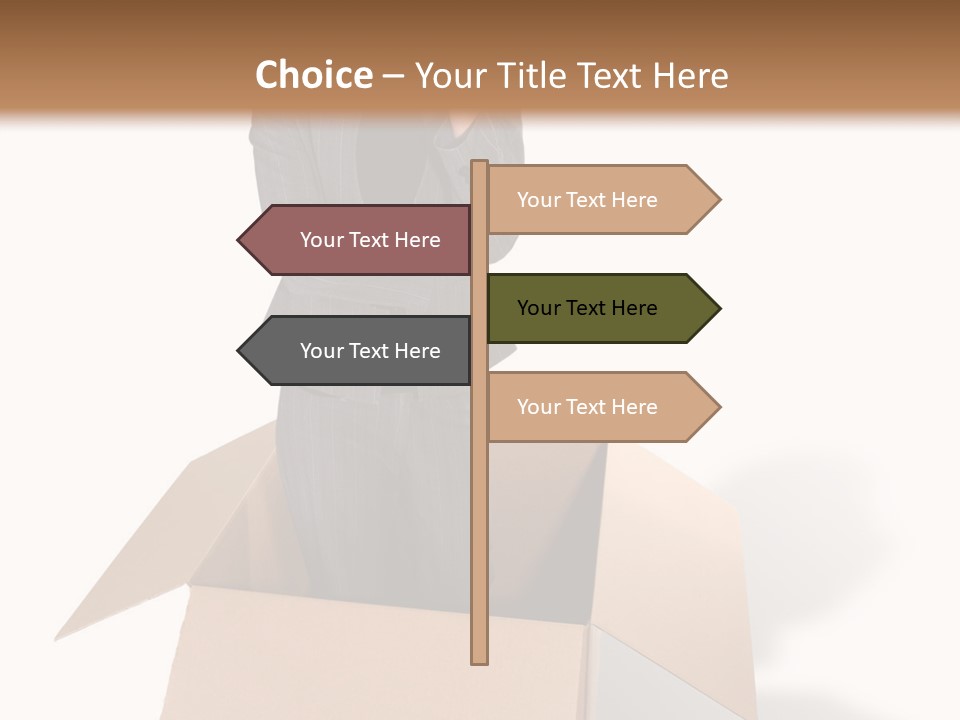 A Business Woman Thinking Outside The Box PowerPoint Template