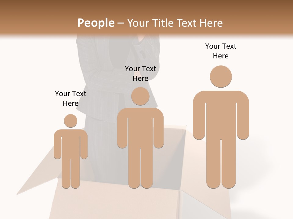 A Business Woman Thinking Outside The Box PowerPoint Template