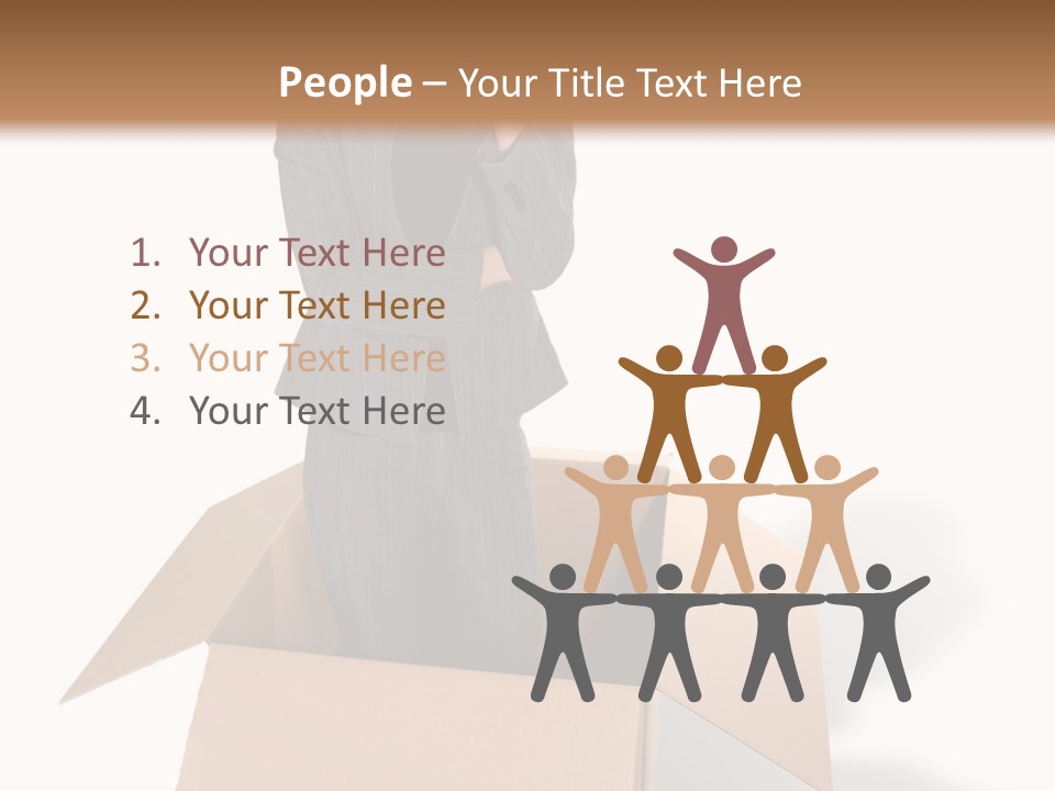 A Business Woman Thinking Outside The Box PowerPoint Template