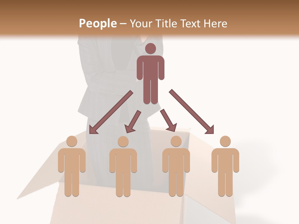 A Business Woman Thinking Outside The Box PowerPoint Template