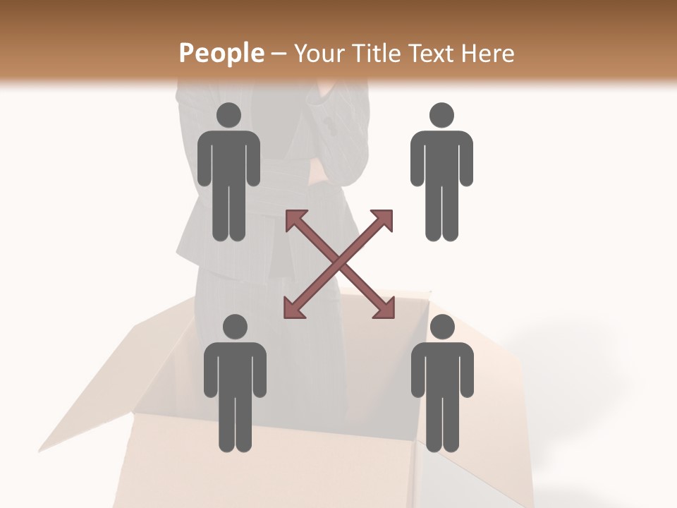 A Business Woman Thinking Outside The Box PowerPoint Template