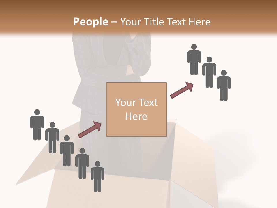 A Business Woman Thinking Outside The Box PowerPoint Template