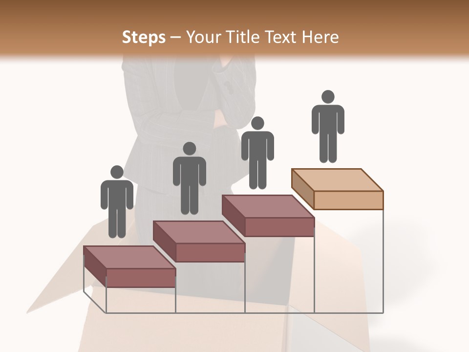 A Business Woman Thinking Outside The Box PowerPoint Template