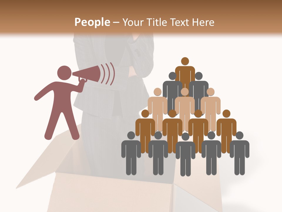 A Business Woman Thinking Outside The Box PowerPoint Template