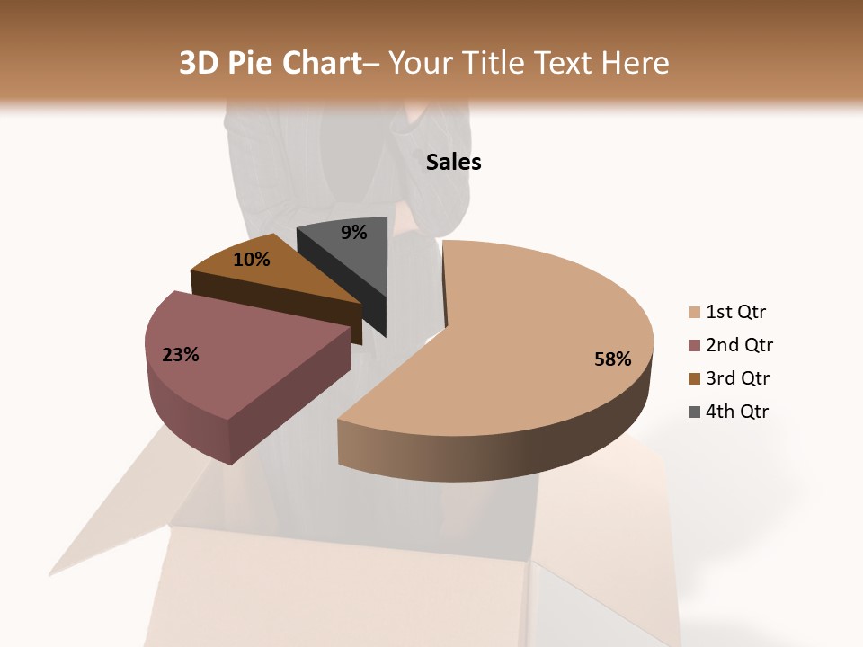 A Business Woman Thinking Outside The Box PowerPoint Template