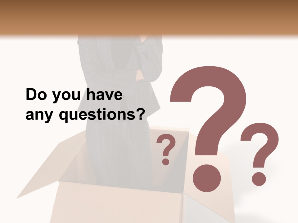 A Business Woman Thinking Outside The Box PowerPoint Template