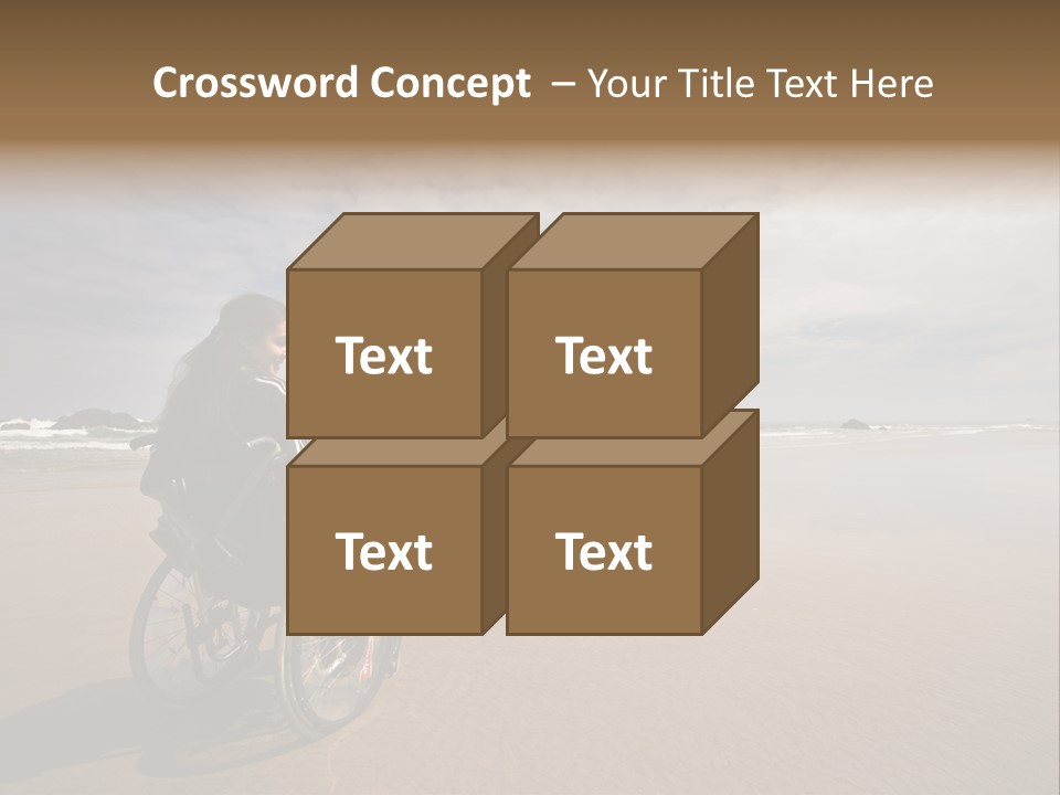 Beautiful Young Woman In A Wheel Chair Visiting Cannon Beach In Oregon, Usa. PowerPoint Template