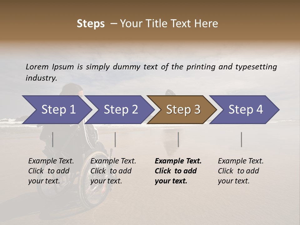 Beautiful Young Woman In A Wheel Chair Visiting Cannon Beach In Oregon, Usa. PowerPoint Template