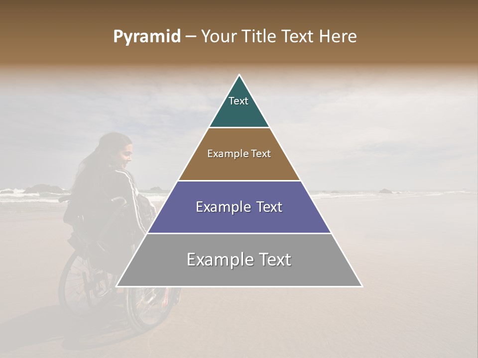 Beautiful Young Woman In A Wheel Chair Visiting Cannon Beach In Oregon, Usa. PowerPoint Template